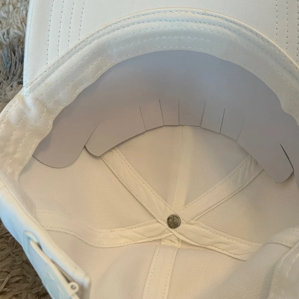 Omega White Hat with Red Emblem
